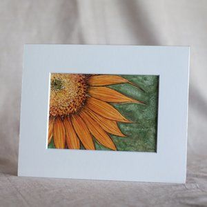 "Sunflower" 5x7 Watercolour Print With Mat
